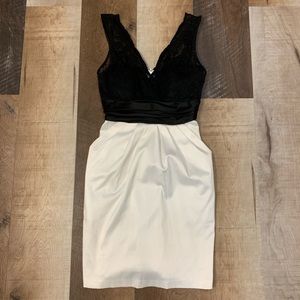 Black and white dress with lace top